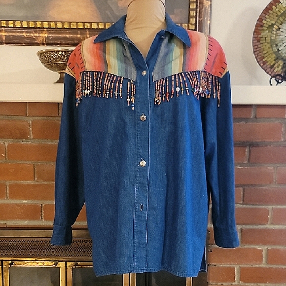 Women's Multicolor Button Down Shirt